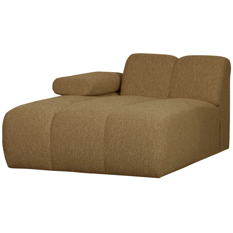 Mojo chaise longue element links bouclé gelbbraun melange