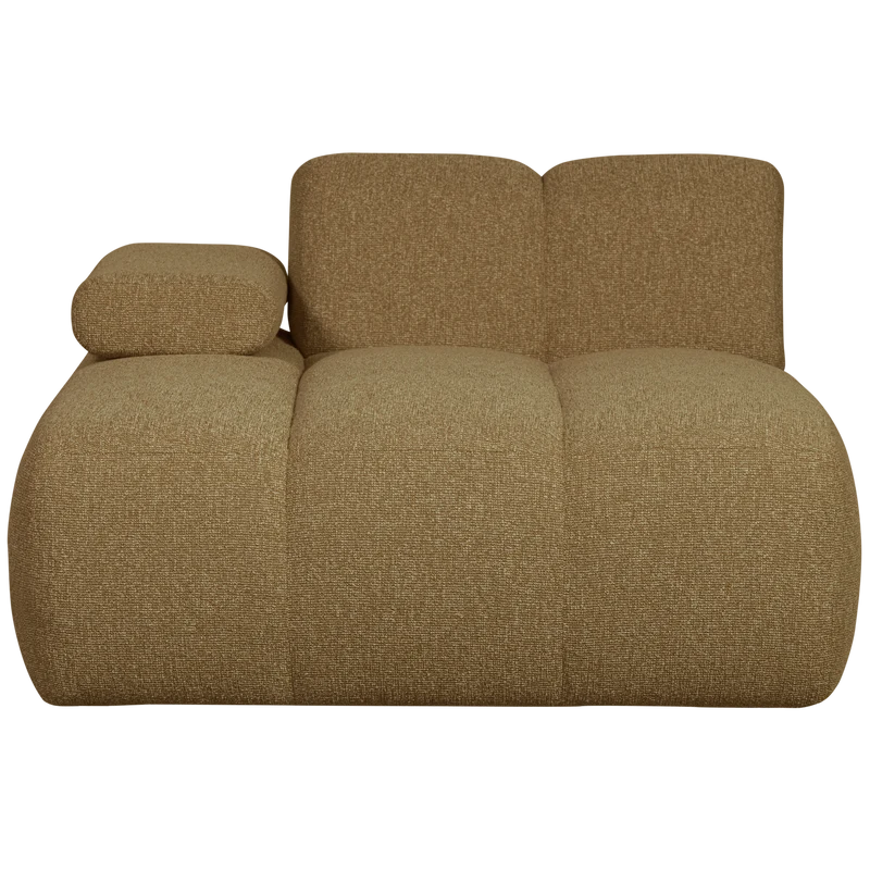 Mojo chaise longue element links bouclé gelbbraun melange