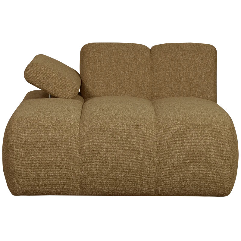 Mojo chaise longue element links bouclé gelbbraun melange