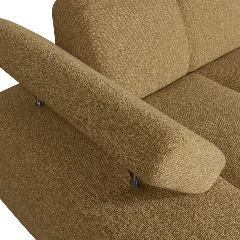 Mojo chaise longue element links bouclé gelbbraun melange