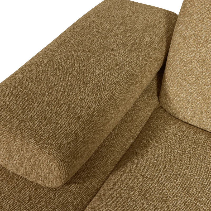 Mojo chaise longue element links bouclé gelbbraun melange