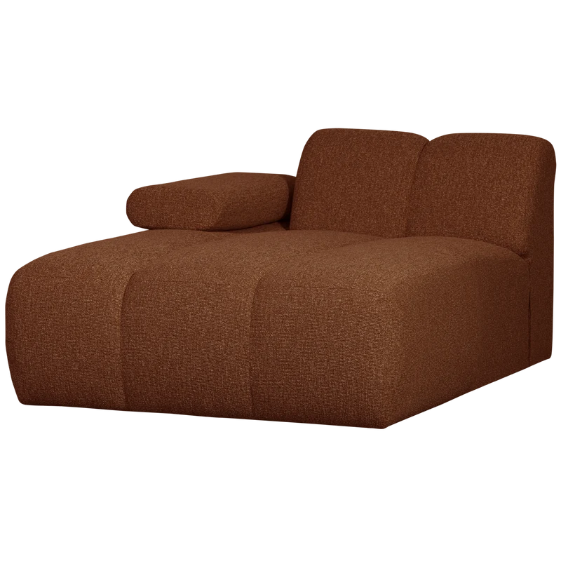 Mojo chaise longue element links bouclé rostbraun meliert