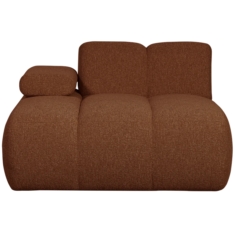 Mojo chaise longue element links bouclé rostbraun meliert