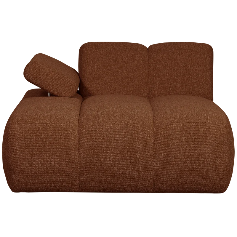 Mojo chaise longue element links bouclé rostbraun meliert