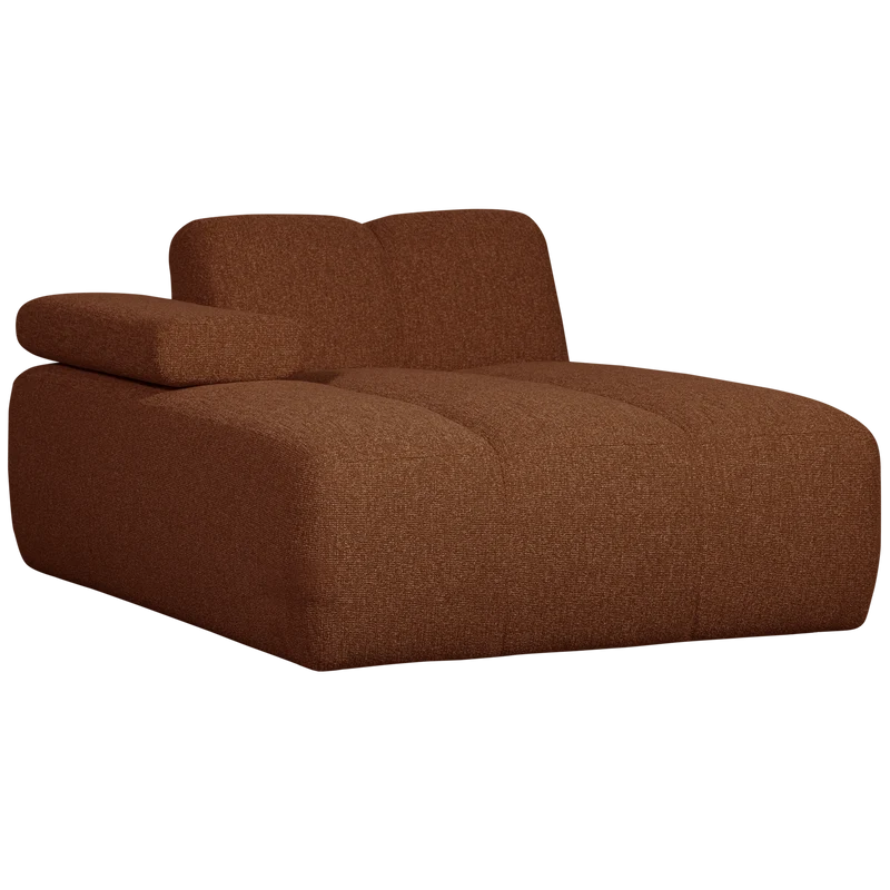 Mojo chaise longue element links bouclé rostbraun meliert
