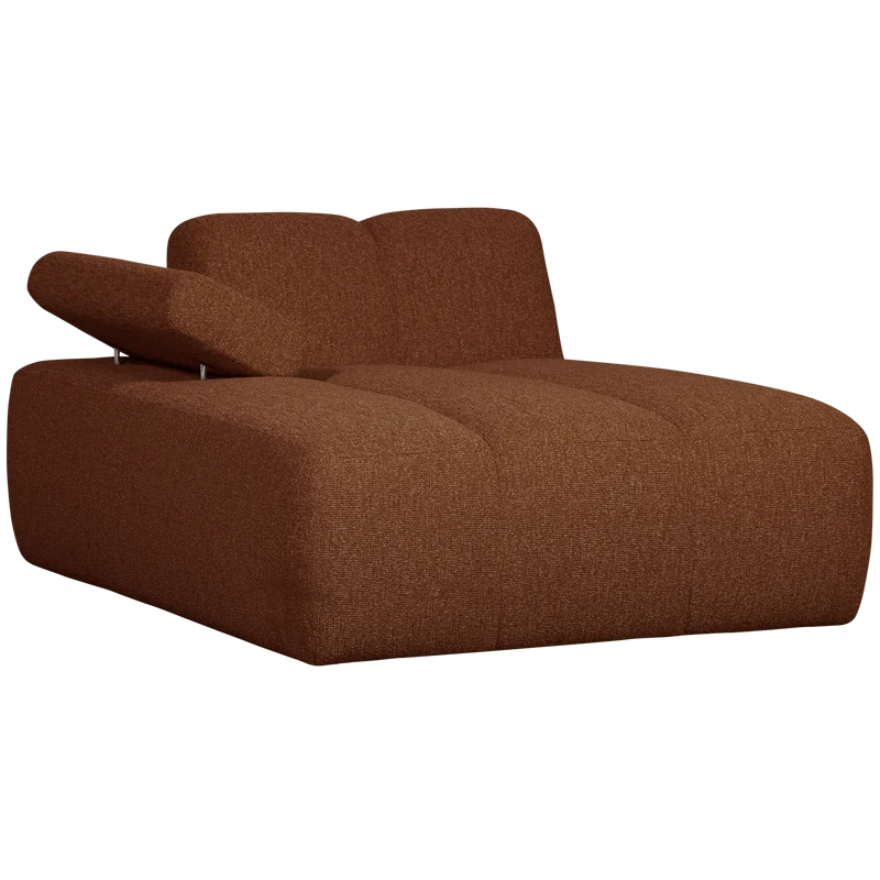 Mojo chaise longue element links bouclé rostbraun meliert