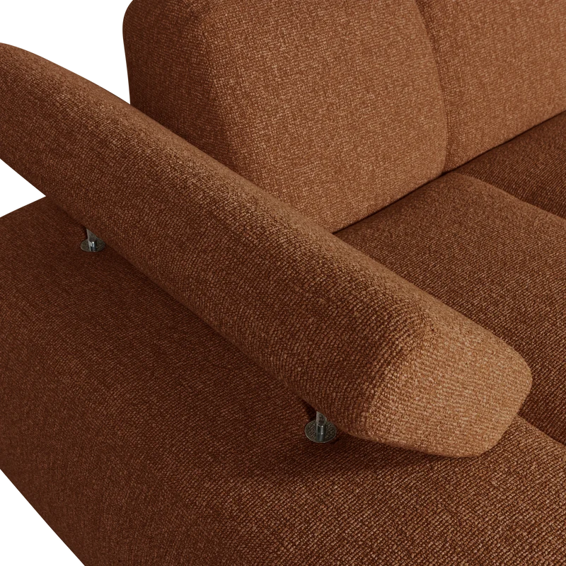 Mojo chaise longue element links bouclé rostbraun meliert