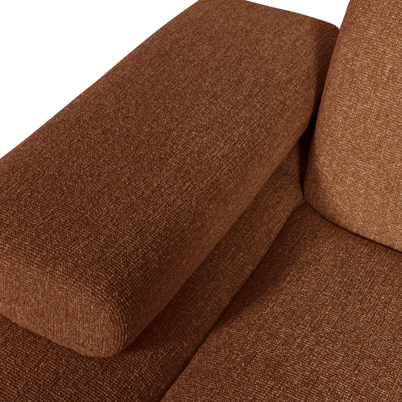 Mojo chaise longue element links bouclé rostbraun meliert