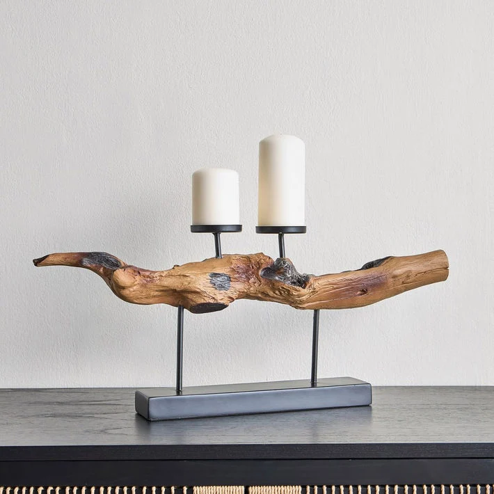 Heritage Raised Branch Pillar Candleholder