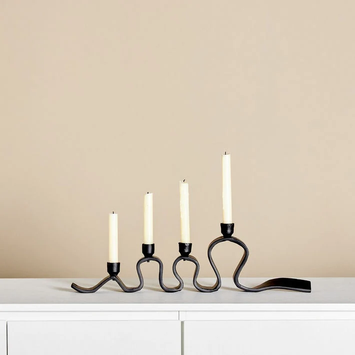 Charcoal Curvy 4-Taper Candleholder