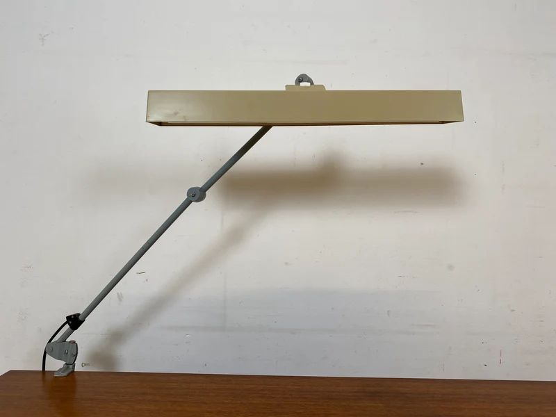 Kultige vollfunktionsfähige DDR Industrie Tischleuchte ILBA mit Gelenkarm I Lampe Leuchte Architektenlampe Schreibtischlampe Arbeitsleuchte Vintage Retro Werkstatt Ostalgie Design I