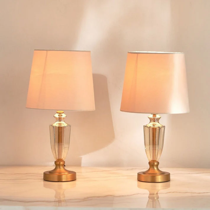 Lacenta 2-Piece Glass Table Lamp Set - 47 cm