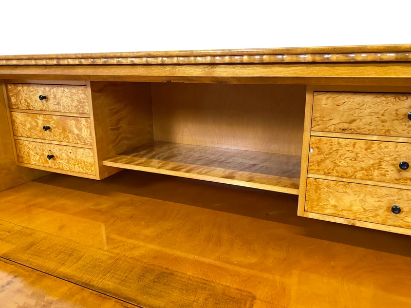 Sehr schöner handverzierter skandinavisches Mid-Century Sekretär aus vollem Holz I Schreibschrank Schreibkommode Schreibtisch Kommode Schubladenkommode Wäschekommode 60er I