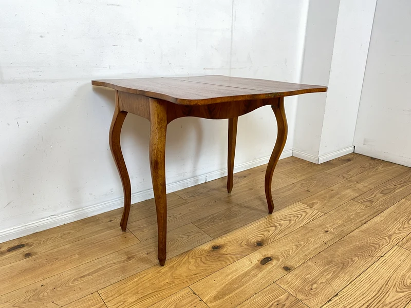 Eleganter aufklappbarer antiker Spieletisch in edlem Walnuss I Tisch Konsolentisch Konsole Esstisch Küchentisch Spieltisch Schreibtisch Jugendstil Chippendale Vintage I