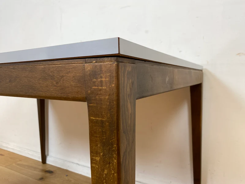 Stilvoller und sehr gut erhaltener Mid-Century Esstisch mit pflegeleichter Resopal Tischplatte I Tisch Esszimmertisch Küchentisch Kitchen Dining Table Vintage Retro 60er 70er I