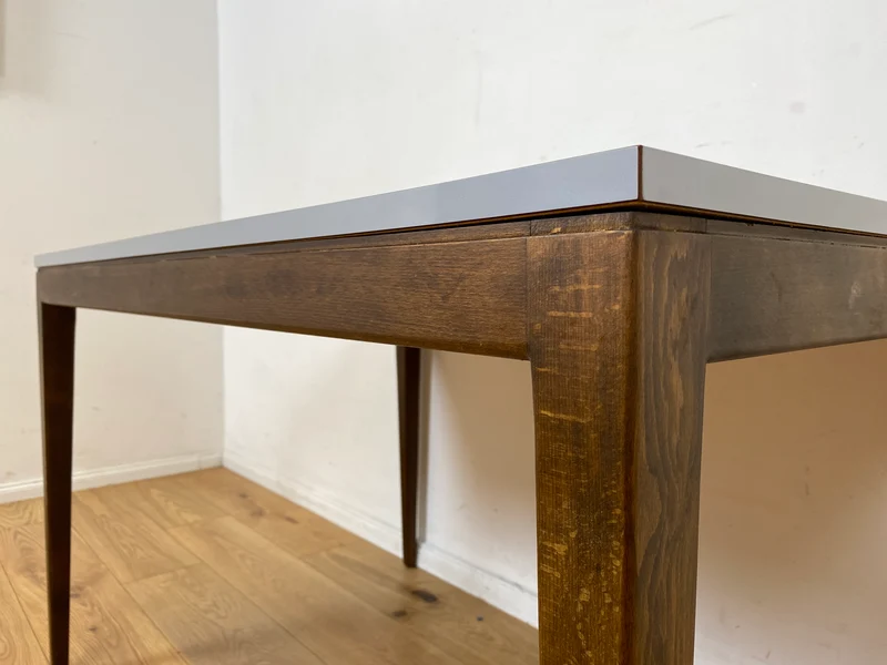 Stilvoller und sehr gut erhaltener Mid-Century Esstisch mit pflegeleichter Resopal Tischplatte I Tisch Esszimmertisch Küchentisch Kitchen Dining Table Vintage Retro 60er 70er I