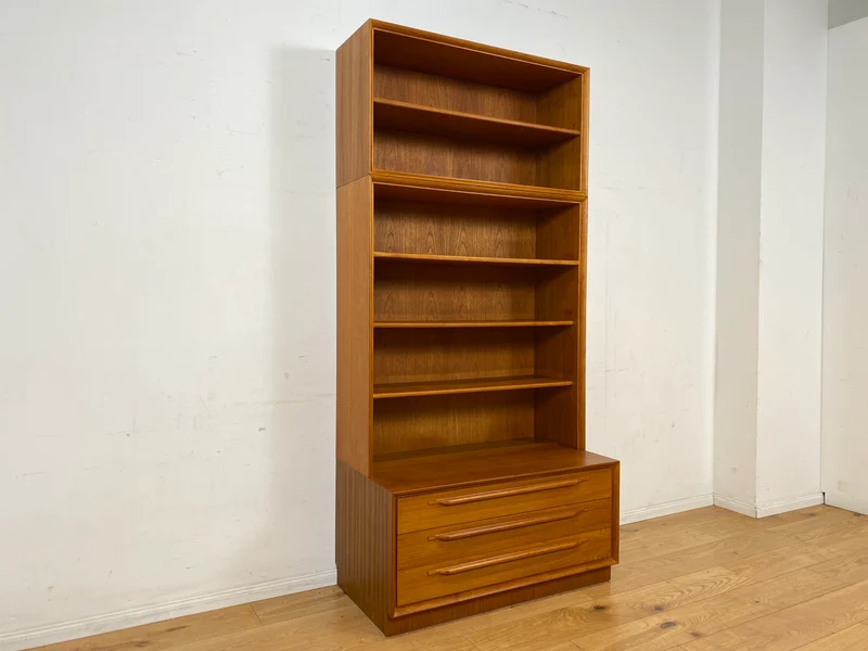 Hochwertiger Vintage Bücherschrank von Strobeck in skandinavischem Still mit Schubladen I Teakholz I Regal Bücherregal Holzregal Danish Design Mid-Century Vintage Teak I