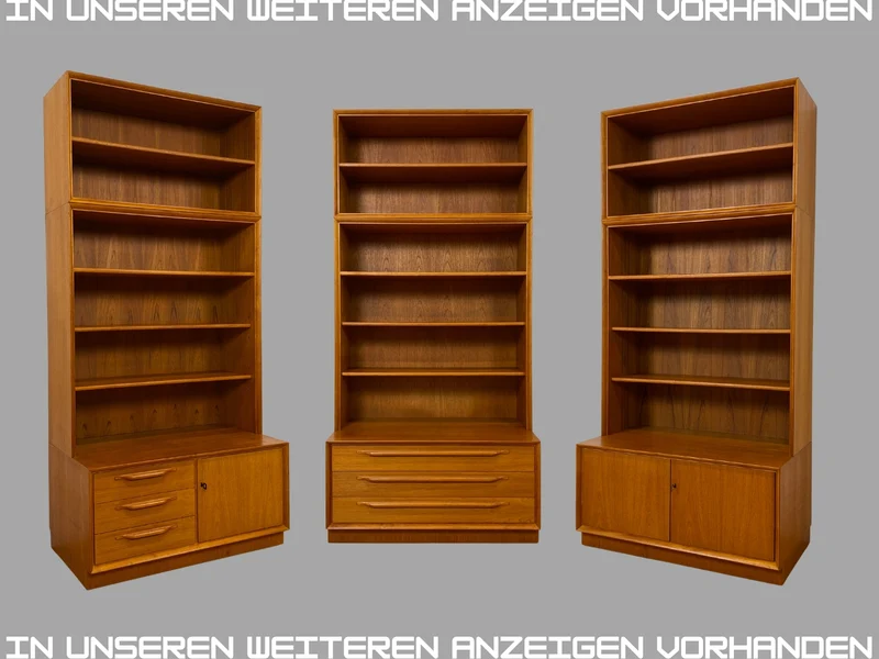 Hochwertiger Vintage Bücherschrank von Strobeck in skandinavischem Stil I Teakholz I Regal Bücherregal Holzregal Kommode Danish Design Mid-Century Vintage Teak 70er I