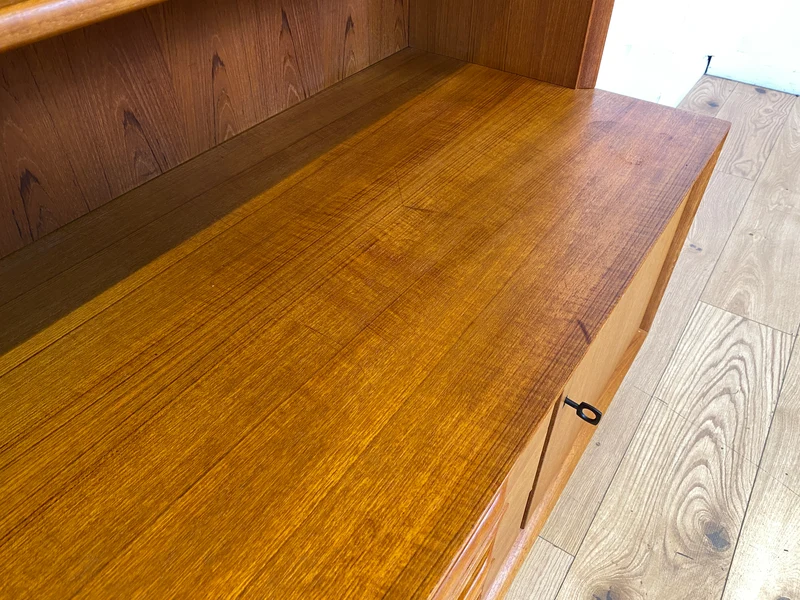 WMK I Hochwertiger Vintage Bücherschrank von Strobeck in skandinavischem Still mit Schubladen I Teakholz I Bücherregal Regal Holzregal Danish Design Mid-Century Vintage Teak I