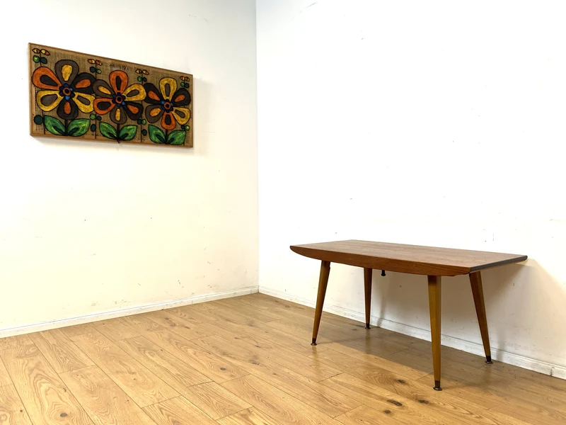 Stilvoller auszieh- und höhenverstellbarer Mid-Century Multifunktionstisch in Teakholz I Tisch Ausziehtisch Esstisch Küchentisch Couchtisch Holztisch 50er 60er Vintage Teak I