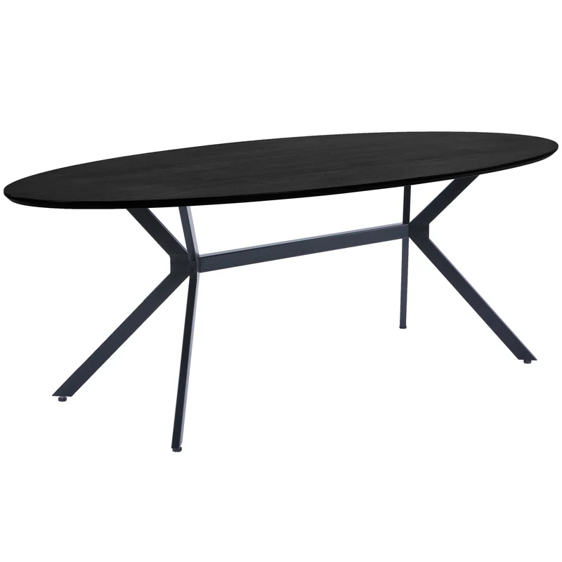 Bruno esstisch oval mdf schwarz 220x100 cm