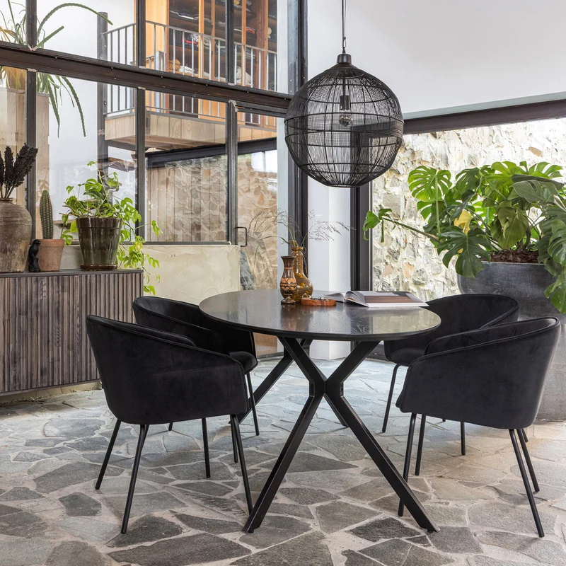 Bruno esstisch oval mdf schwarz 220x100 cm