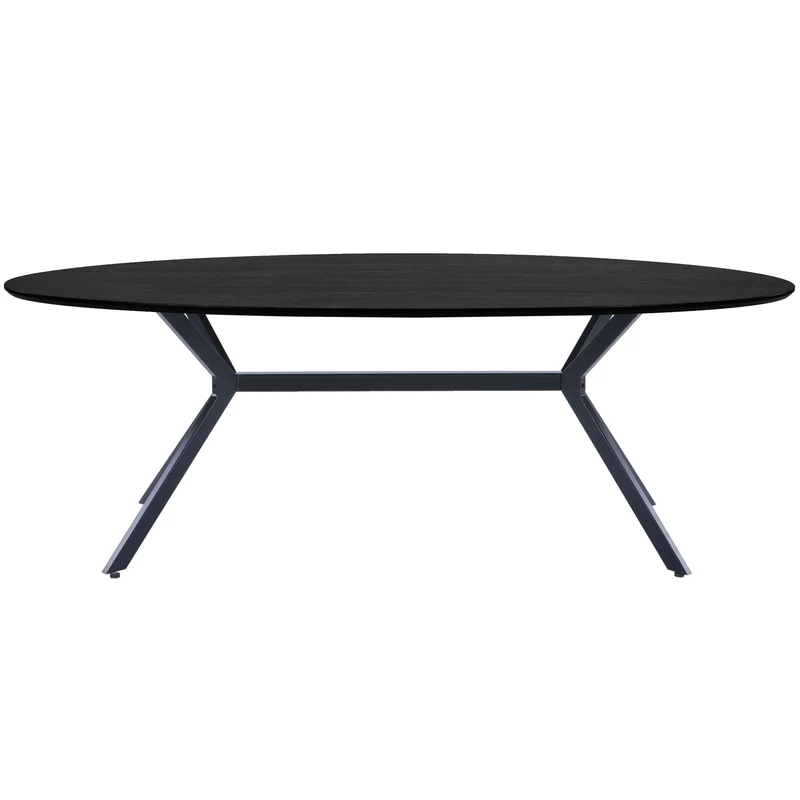 Bruno esstisch oval mdf schwarz 220x100 cm
