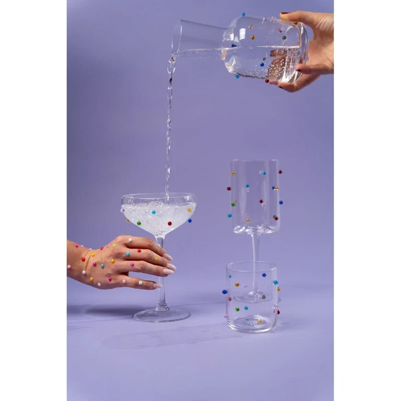 Dots Cocktail Glass Medium Multicolour