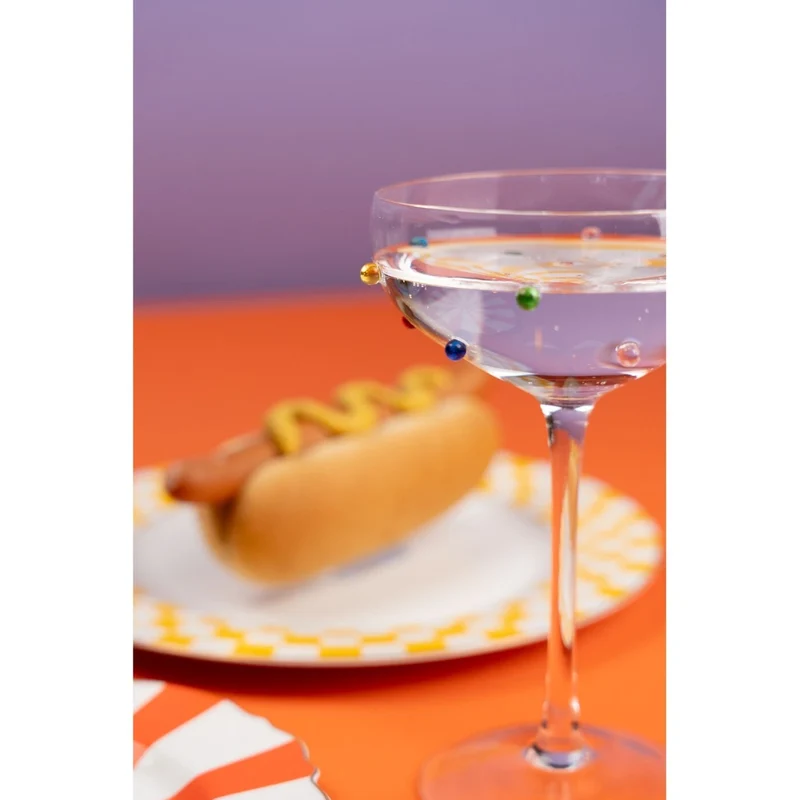 Dots Cocktail Glass Medium Multicolour