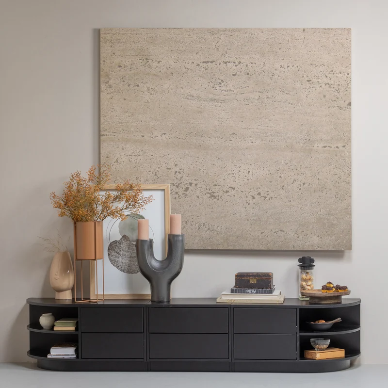 Finca tv möbel rond rechts 78 cm holz tiefschwarz