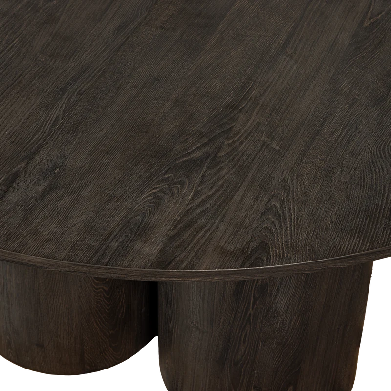 Oona esstisch rund mit 3-bein mdf dunkelbraun ø140 cm
