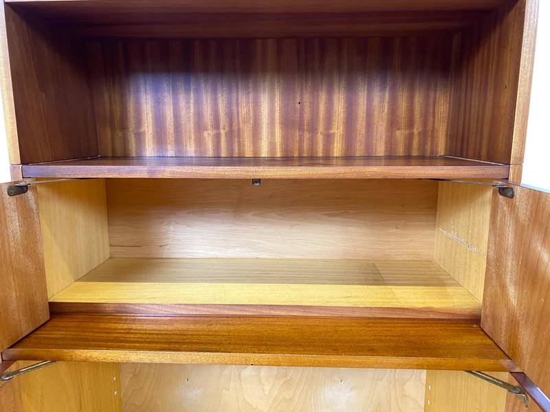 WMK I Schönes und geräumiges modulares Mid-Century Highboard auf neuen Metallfüßen mit Regal Fach I Schrank Bücherschrank Kommode Sideboard Wäschekommode Vintage Retro 60er I