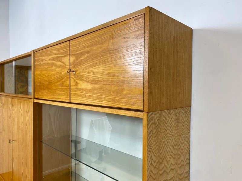 WMK I Stilvolles modulares Designer Regalsystem 430 I Joachim Nebelung I VEB Hellerau I Bücherschrank Highboard Regalwand Stringregal Wohnwand Vitrine Glasvitrine Mid-Century Vintage DDR 60er Retro I