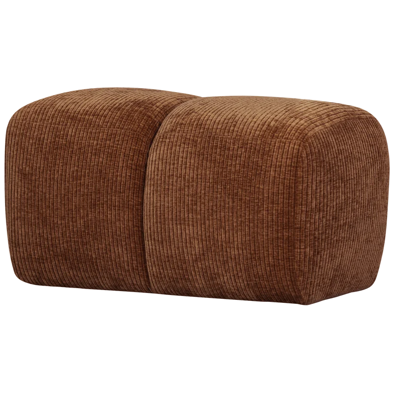 Mojo hocker 45x84x64 cm gerippter stoffrostbraun