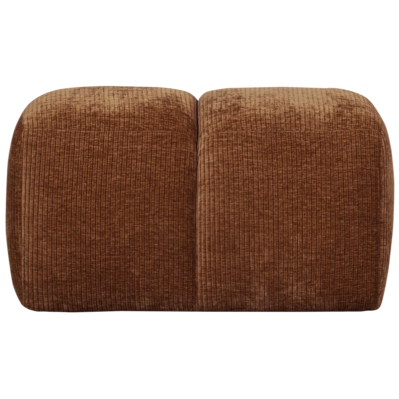Mojo hocker 45x84x64 cm gerippter stoffrostbraun