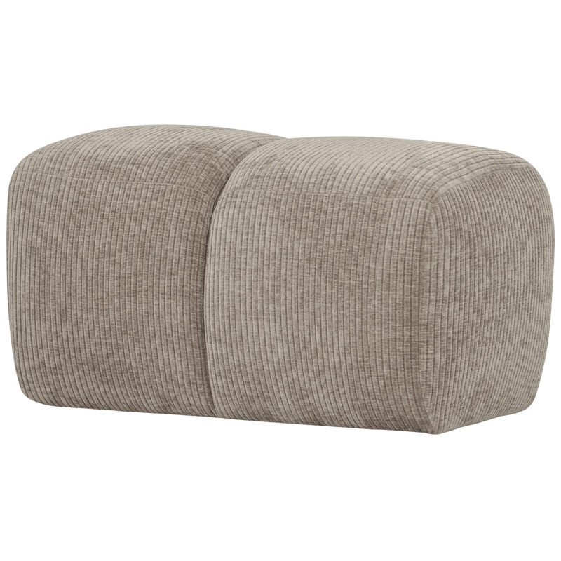 Mojo hocker 45x84x64 cm gerippter stoffdunkler sand