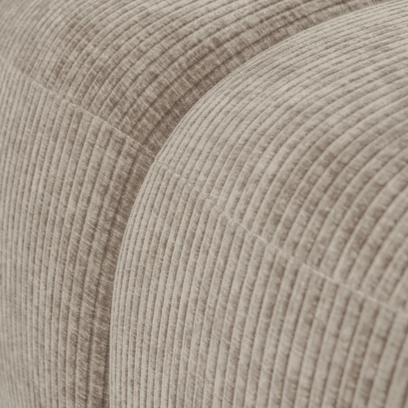 Mojo hocker 45x84x64 cm gerippter stoffdunkler sand