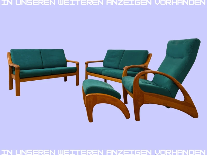WMK I Hochwertiges skandinavisches Designersofa von Holstebro Møbelfabrik in Petrol Blau
