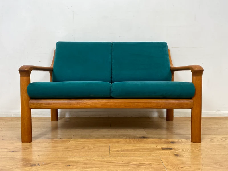 WMK I Hochwertiges skandinavisches Designersofa von Holstebro Møbelfabrik in Petrol Blau