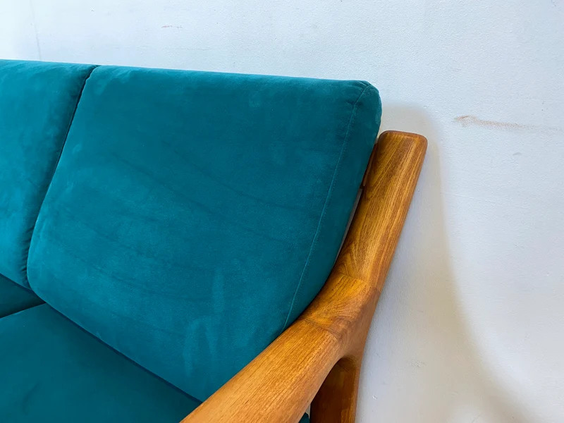 WMK I Hochwertiges skandinavisches Designersofa von Holstebro Møbelfabrik in Petrol Blau