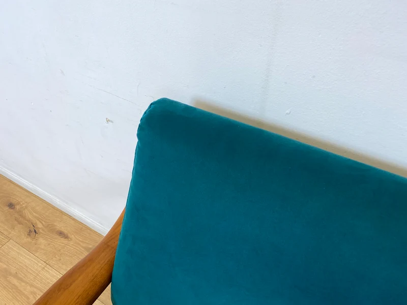 WMK I Hochwertiges skandinavisches Designersofa von Holstebro Møbelfabrik in Petrol Blau