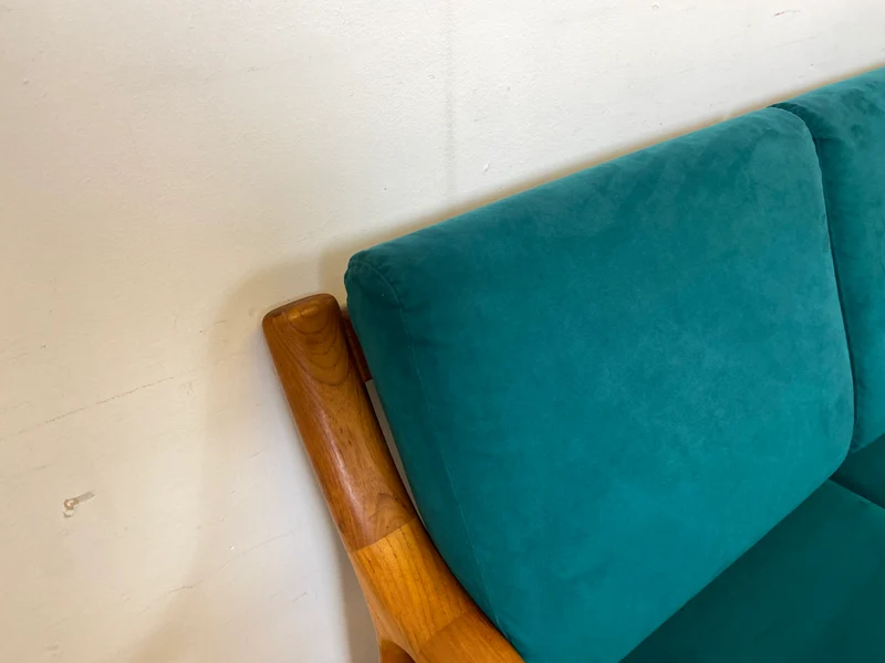 WMK I Hochwertiges skandinavisches Designersofa von Holstebro Møbelfabrik in Petrol Blau