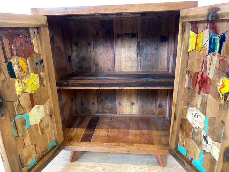 Boatwood by WMK I Einzigartiger Schrank aus altem Bootsholz I handgefertigtes Unikat