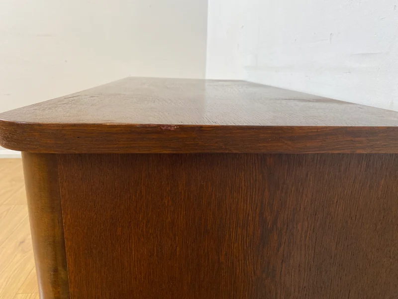 Stilvolle und gut erhaltene 50er Jahre Barkommode mit Schiebetüren & Originalgläsern I Barschrank Barvitrine Vitrine Bar Kommode Sideboard Mid-Century Vintage 60er I