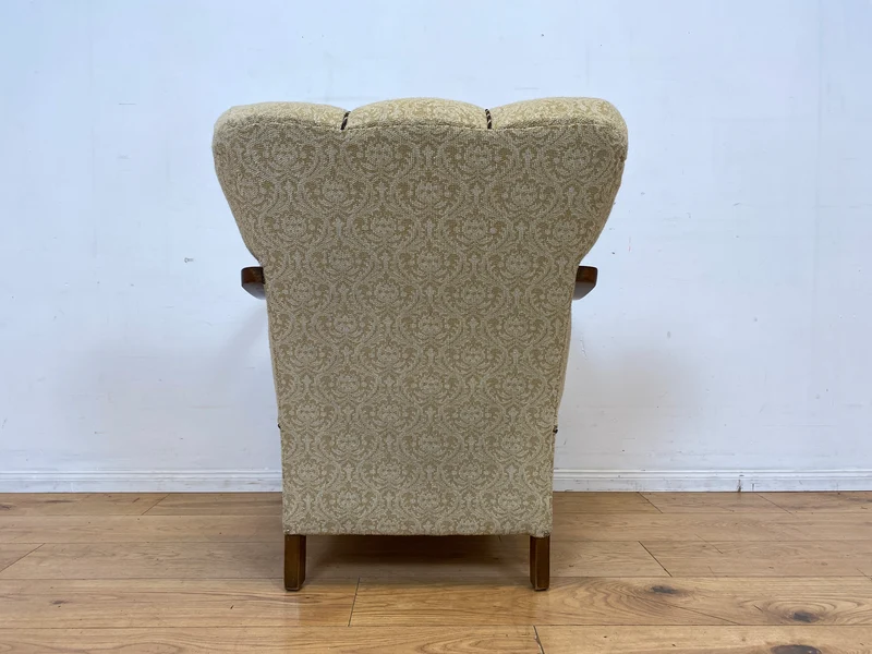 Stilvoller & sehr gut erhaltener 30er Jahre Art Deco Sessel mit hellem floralem Bezug & gemütlichem Federkern I Salonsessel Lesesessel Armchair Stuhl Vintage Antik I