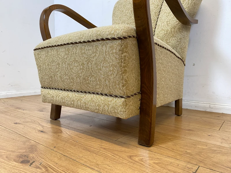 Stilvoller & sehr gut erhaltener 30er Jahre Art Deco Sessel mit hellem floralem Bezug & gemütlichem Federkern I Salonsessel Lesesessel Armchair Stuhl Vintage Antik I
