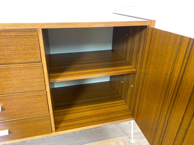 Kultiges modulares DDR Stringregal mit Schreibtisch & Schubladenkommode I String Regal Regalwand Bücherschrank Sekretär Highboard Bücherregal Leitermöbel Sybille Babette Vintage Retro 70er I