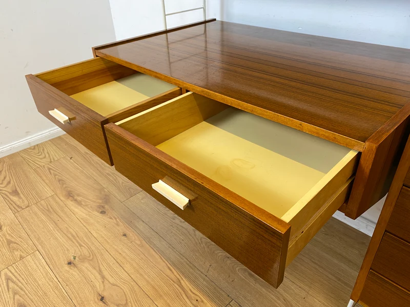 Kultiges modulares DDR Stringregal mit Schreibtisch & Schubladenkommode I String Regal Regalwand Bücherschrank Sekretär Highboard Bücherregal Leitermöbel Sybille Babette Vintage Retro 70er I