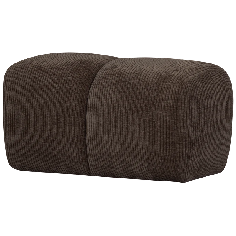 Mojo hocker 45x84x64 cm gerippter stoffbraun