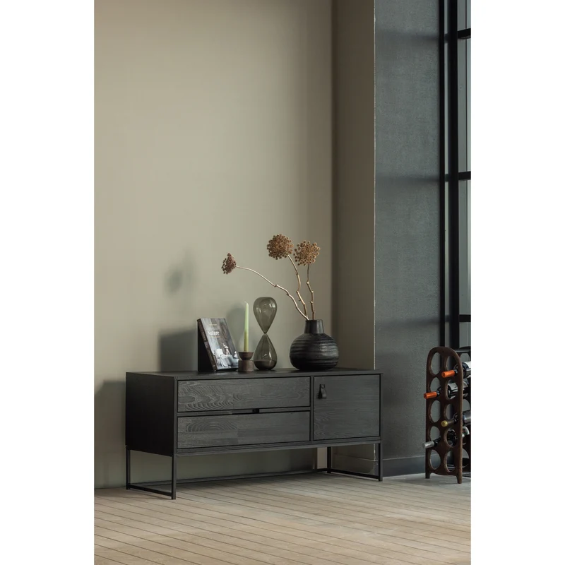 Silas tv möbel 120 cm asche schwarz